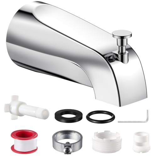 Fosenlion Chrome Universal Bathtub Spout with Diverter - Fits 1/2" Slip-Fit & Threaded Pipes