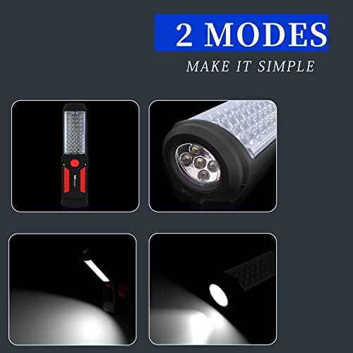 Wolfteeth 36+5 LED Torch Inspection Lamp Camping Light,Hands-Free Garage Workshop Flashlight for Auto,Emergencies with Adjusting Stand, Hanging Hook and Magnet Base