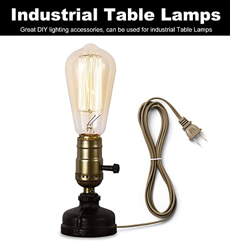 Antique Brass DIY Lamp Making Kit with 3-Way Socket & 12ft Cord