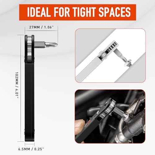 Stocking Stuffers for Men Adults Ratchet Screwdriver Set, Christmas Mens Dad Gifts for Men Dad, Mens Stocking Stuffers, EDC Gear Tool Pocket Ratcheting Screwdriver, 90 Degree Right Angle Screwdrivers