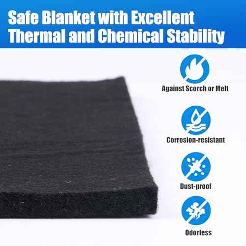 10MM Thick 12x12 Inch Fireproof Welding Blanket, 10mm Thickened Pad Fire Resistant Carbon Felt Cloth Flame Retardant Fabric Protector Pad for Soldering Firepit Smoker