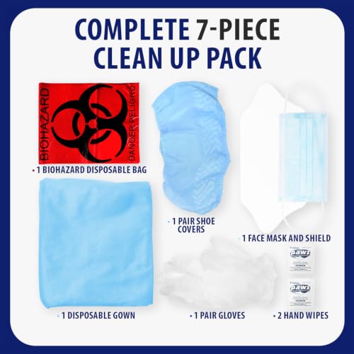MFASCO 1 Pack Disposable Personal Protection First Aid Kit for Bodily Fluid Spill Cleanup