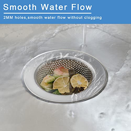 Honmein Silver 2-Piece Double-Layer Stainless Steel Sink Strainer Set