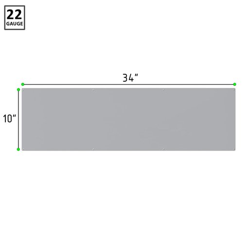 Stainless Steel Door Kick Plate – 10" x 34" | 22-Gauge 430 Steel with #3 Brushed Finish | Includes Mounting Screws | Commercial & Residential Door Protection (10” x 34”)