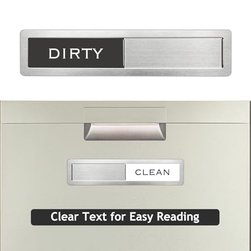 YEWGARB 304 Stainless Steel Clean Dirty Dishwasher Magnet (Black & White)