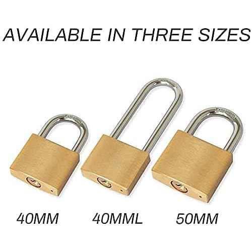 Solid Brass Lock and Key,Pad Lock with 1-9/16 in. (40 mm) Wide Body, 2-1/2 in. Long Shackle Gate Padlock for Outdoor Fence£¬ Sheds, Storage Unit, Gate, Toolbox,Trailer£¬Garages£¬1Pack