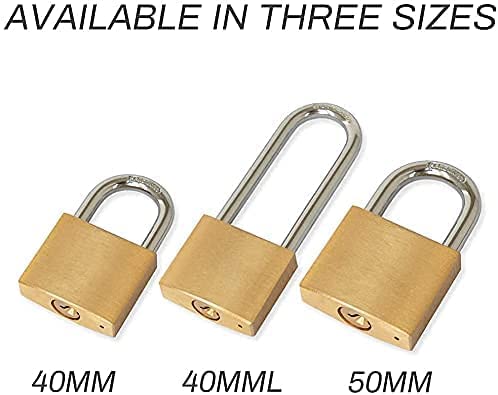 Guliffen Solid Brass Keyed Padlock 1-9/16 in. Lock Body for Sheds, Gates, Toolbox (Variation: 1 in.)
