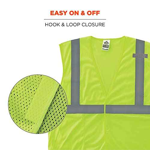 Ergodyne GloWear Economy High Visibility Reflective Safety Vest, Hook & Loop Closure