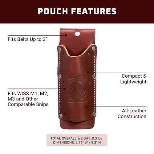 Occidental Leather Single Snip Holder - Slides Easily on Belts Up to 3" Wide - Multi-Use Functionality - Secure Fit - Hammer-Loop Alternative - Made in USA