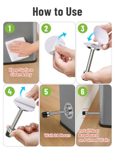 NiHome Stainless Steel Wall Protector for Trash Cans – 2 Pack, No-Drill Mount