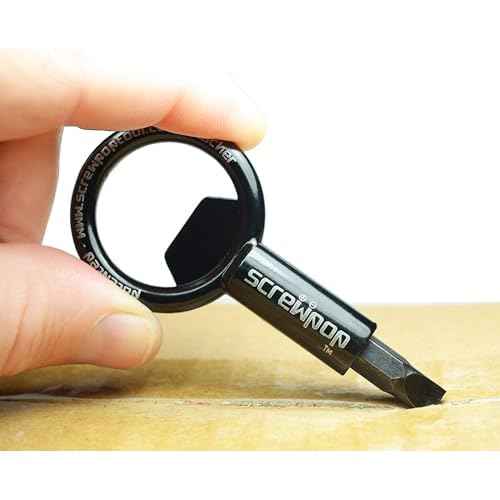Screwdriver Universal Magnetic Bit Holder for Keychain | Carabiner Multi-Tool Bottle Opener (Includes Removable Double-Sided Phillips and Flathead Bit)