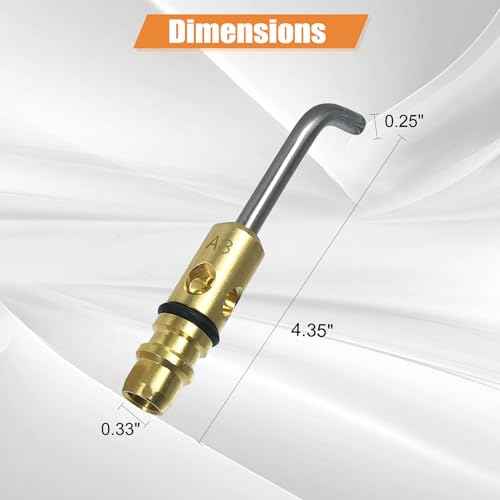 0386-0101 A-3 3/16" Air Acetylene Tip for Torch G-4 or PLF-A5 Handles, Soft Solder 1/4" to 1", Silver Braze 1/8" to 1/2", Manual Lighting, Quick Connect, Removable Orifice Screw