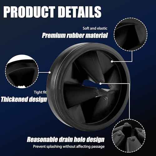 Garbage Disposal Splash Guards 3 3/8" Sink Baffle QCB-AM Replacement for InSinkErator Evolution Series, Upgraded Removable Quiet Collar Drain Plugs, Garbage Disposer Accessories, Black