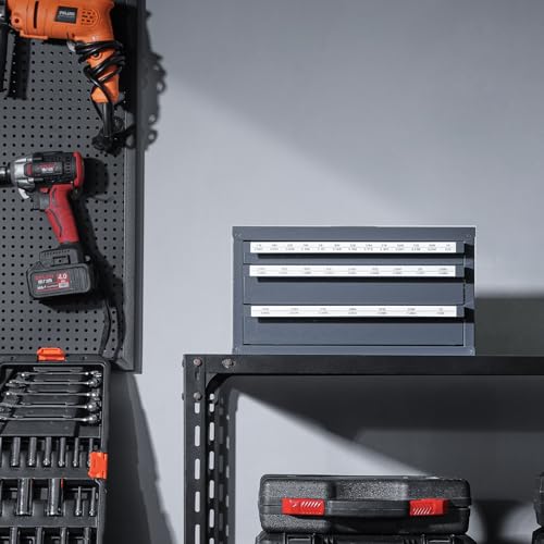 VEVOR Drill Bit Dispenser Cabinet – 3-Drawer Organizer, 29 Compartments, 1/16"–1/2" in 1/64" Increments (Jobber Length)