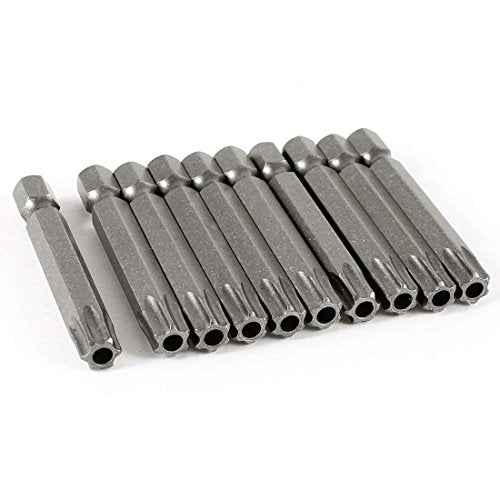 XMHF1/4- Inch Hex Shank Torx T40 S2 Steel Security Screwdriver Bit 50mm Long 10Pcs