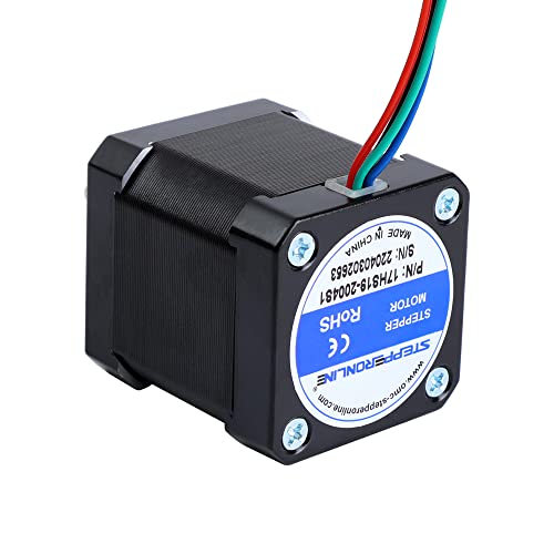 STEPPERONLINE Nema 17 Stepper Motor 1.65x1.65in Bipolar 2A 59Ncm for 3D Printers