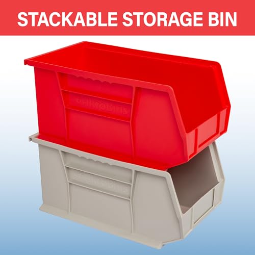 Akro-Mils AkroBins 30240 12-Pack Stackable Plastic Bins, 15 x 8 x 7 in, Blue