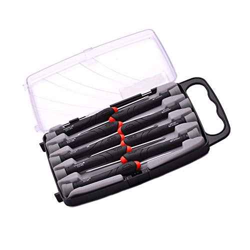 Edward Tools Precision Screwdriver Set with Storage Case - 9 Screwdrivers including Flat, Phillips and Torx - Small Screwdriver Set for Electronics, Eyeglass, Computer, Laptop, Jeweler - Cr-V Steel