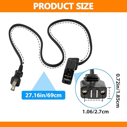 Kamrexi 09982 Deep Fryer Magnetic Power Cord for Presto FryDaddy Models