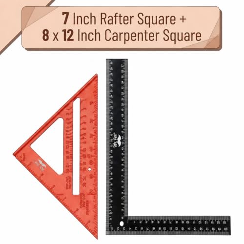 Mr. Pen Carpenter Square Set — 7in Rafter Square + 12in Framing Square