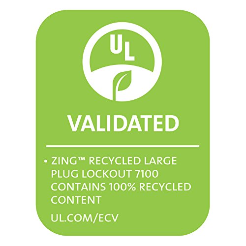 Zing Green Products 7100 RecycLockout Large Electrical Plug Lockout Device, USA-Made Recycled Plastic Lock Box, Yellow