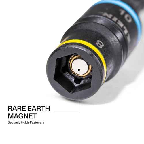 Klein Tools 32931M 2-in-1 Metric Impact Socket Set, 1 Flip Socket with 2 Metric Hex Sizes, 8mm and 10mm, Impact Rated 2-Inch Shaft