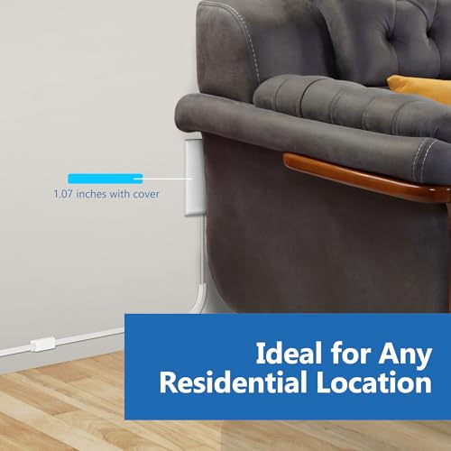 LIDER White Flat-Face Outlet Extender 3 Receptacles, 3ft Cord, 1625W - 1 Pack