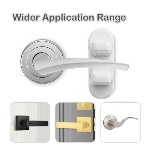 Child Proof Door Lever Lock, Door Handle Lock, Durable ABS with Adhesive Backing, Simple Install, No Tools Needed (U, Pack, 3)