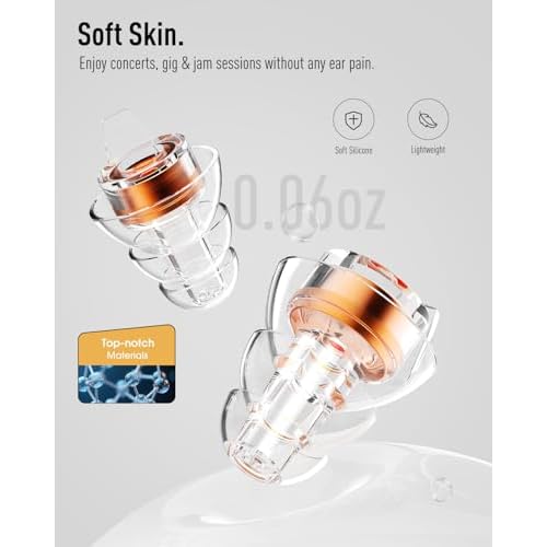 Hearprotek Concert Ear Plugs, 2Pairs Reusable high Fidelity Musician Ear Plugs for Concerts Loud Music-Noise Reduction Ear Protection earplugs for Rave,Festival,Music,Tinnitus Relief