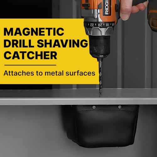 Rack-A-Tiers Dirt Bag Electrical drilling catcher bag for Magnetic metal shavings, Non-Conductive Electrical Safety Drilling Tool Bag, 5X5X4 (84000)