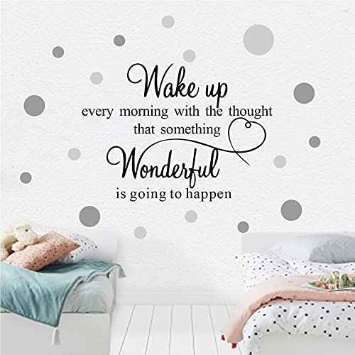 COKOYY Motivational Art Quotes Wall Decals, Inspirational Sayings Words with Dots, Vinyl Letters, Removable DIY Sign Wall Mural for Bedroom, Living Room, Home Decoration