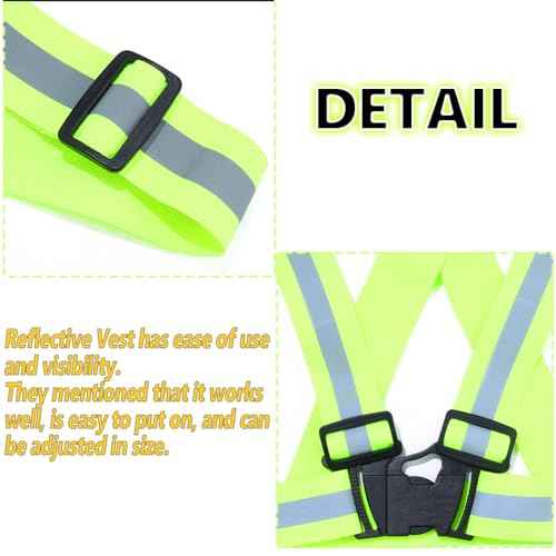 Reflective Safety Vest High Visibility Gear Warning Vest Adjustable Straps for Running Jogging Cycling Walking