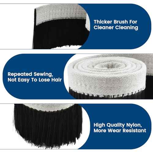 CNC Vacuum Brush, 1m x 70mm Nylon Dust Shoe Brush, Vacuum Cleaner Engraving Machine Dust Cover for CNC Router, Spindle Motor Milling Machine (Black)