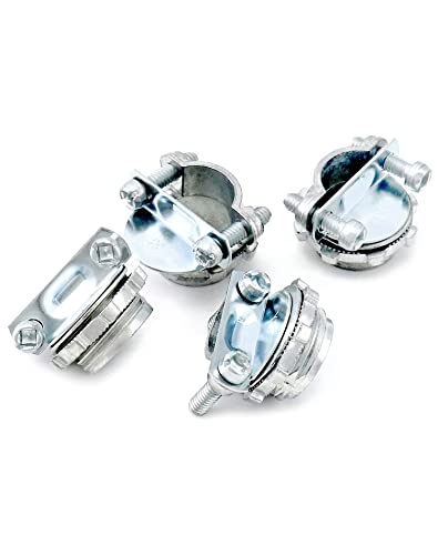 QWORK 1/2 Inch Steel Cable Connectors – Pack of 16 Clamp Type Conduit Fittings