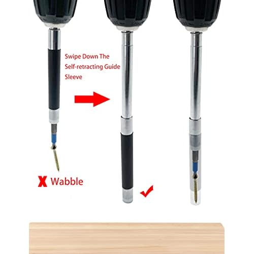 Magnetic Screw Drive Guide Drill Bit Tip Holder Screwdriver Bit Holder Drill Bit Extension Bar Drill Screw Adapter with 1/4 Inch Hex Shank, Set of 3