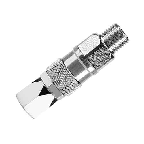 Swivel Joint, 1/4-Inch Stainless Steel Rotary Joint High Pressure Painting Supplies Airless Spray Gun Hose Swivel for Paint Sprayers, Silver, 2.5x0.6inch