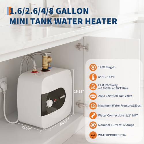 Garvee 4 Gallon Mini Electric Under Sink Water Heater - Instant Hot Water Tank