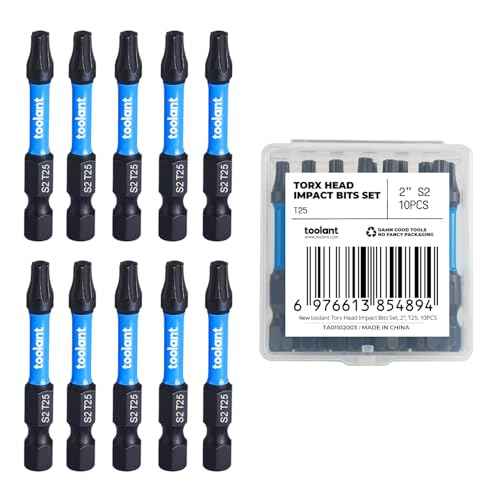 toolant 2¡± Impact Torx Bits 10pack (T25), 1/4¡± Hex-Shank S2 Steel Screwdriving Star Bits, CNC Machined Tips Magnetic Power Bit, with Storage Box