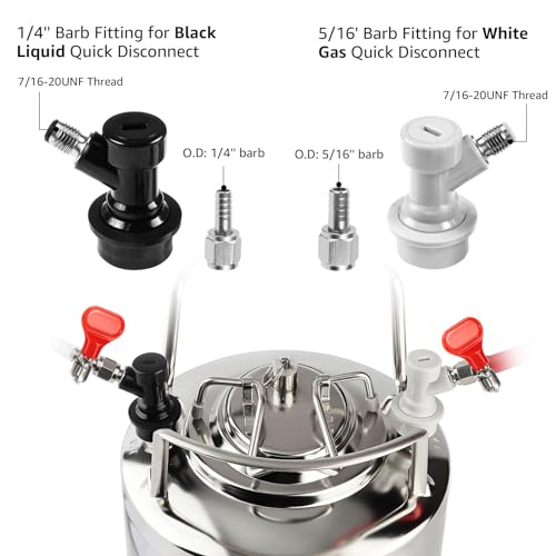 Ball Lock Keg Post Quick Disconnect Set for Corny Keg - Stainless