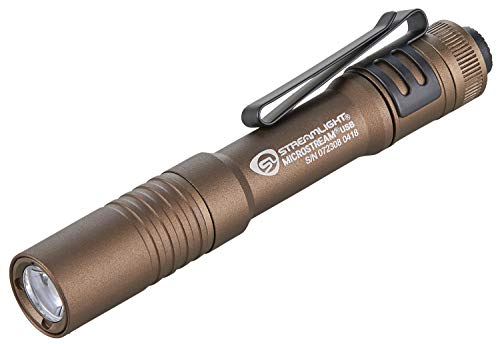 Streamlight MicroStream USB Flashlight Coyote, Clear Retail Packaging, 3.87"