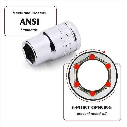 MIXPOWER 10PCS 1/4"& 3/8" Drive 10mm Deep&Shallow Socket, CR-V, Metric, Mirror Finish, 6 Point&12 Point