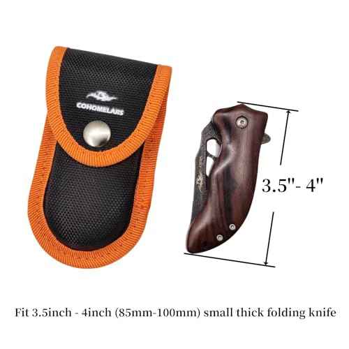 Nylon Case (Extra Small Size) for 3.5''-4'' Leatherman Multitool,Small Knife Sheath Fits 3.5''-4'' Thick Folding Pocket Knife,Small Tool Pouch,EDC Belt Holder (Orange+black)