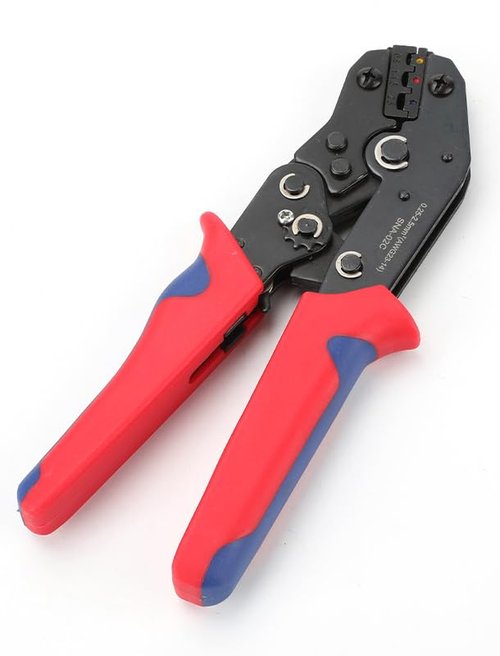 1 Pack Automatic Wire Crimper Tool for Small Electronics - Easy-Squeeze Spring Handle Plier to Fix Phone/Computer Wires, DIY Home Repair Kit.