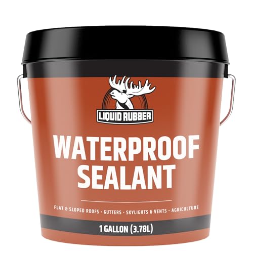 Liquid Rubber Waterproof Sealant - Roof & Gutter Coating, 1 Gallon, Black