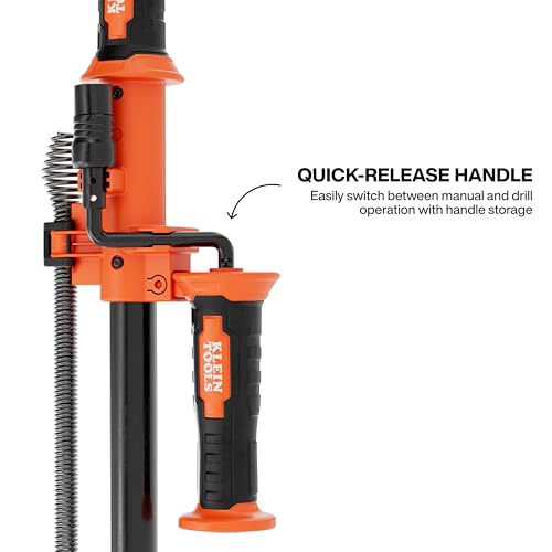 Klein Tools 53018 6-Foot Extendable Steel Toilet Auger with Manual & Drill Operation