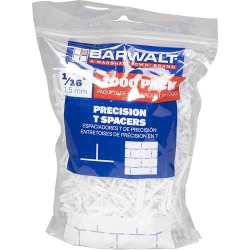 BARWALT Precision Tile Spacers, 1/16 Inch Tile Leveling and Grout Installation Tool, 1000 Pack, 15TTS