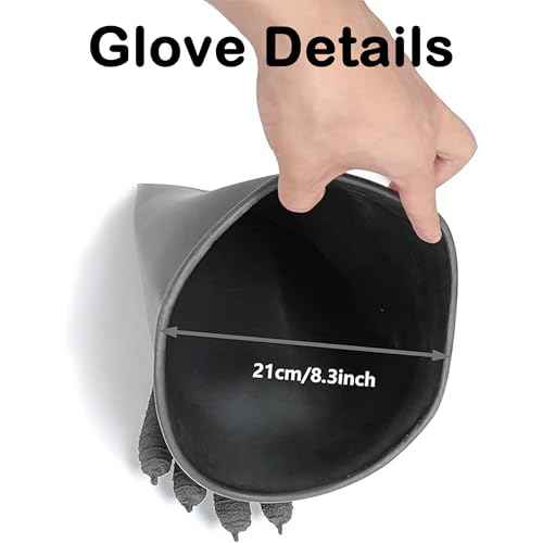 Heavy Duty Rubber Gloves 24.8in for Sandblaster Protective Safety Work Black Striped Sandblasting Rubber Glove