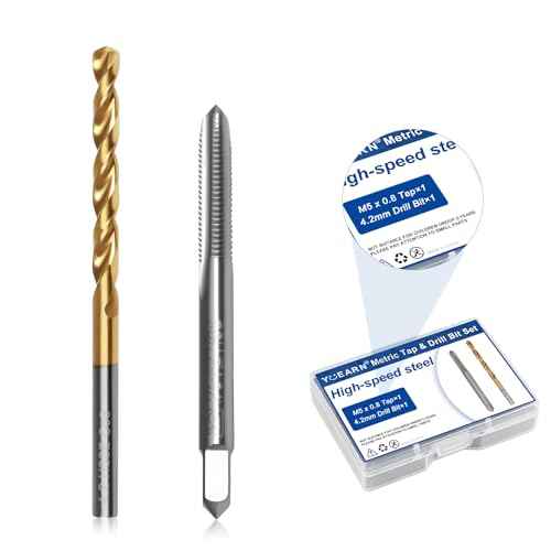 M5 x 0.8 Straight Flute Thread Tap and 4.2mm Twist Drill Bit Set, High Speed Steel (HSS 6542) & M35 Cobalt, Metric Machine Screw Threading and Drilling Tool for Metalworking