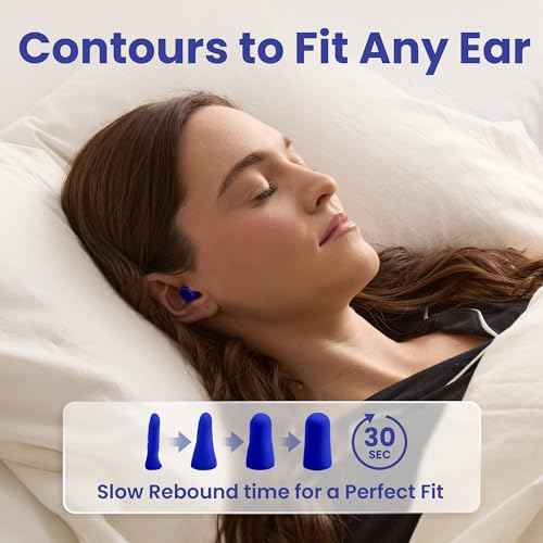 SnoozePlugs Ultra Soft Foam Earplugs for Sleeping, 60 Pairs Comfortable Foam Ear Plugs for Side Sleepers- 33db NRR Nightime Earplugs for Snore Blocking, Noise Canceling Sleep