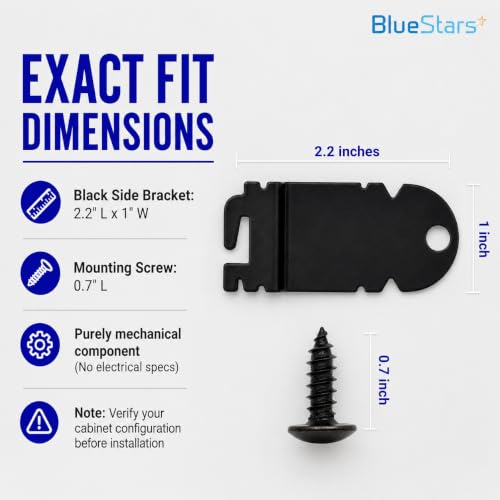 BlueStars 8212560 PO2 Dishwasher Side Mounting Bracket Kit – 2 Brackets with 4 Screws